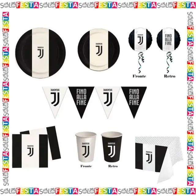 Kit Set Festa di Compleanno Juventus Calcio Juve Bimbo Bambino Coordinato