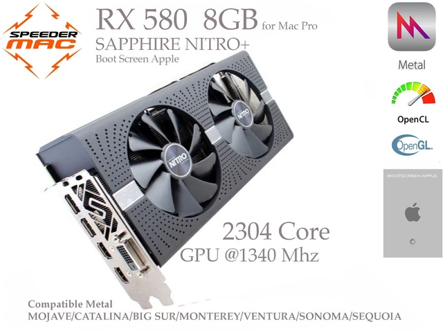 AMD APPLE RADEON RX 580 NITRO 8GB Mac Edition With Boot screen, for Mac Pro EUR 437,16 - FR