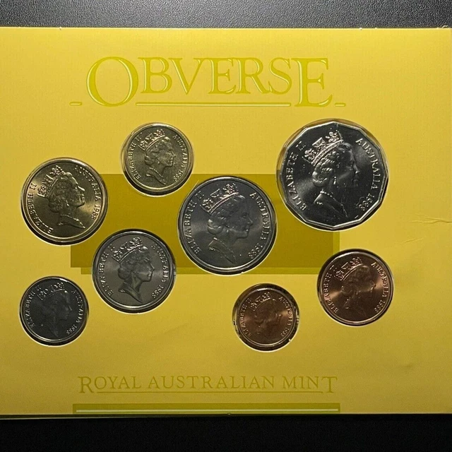 Royal Australian Mint 1988 Mint Set—eight coins—Cent through new 2 Dollar coin