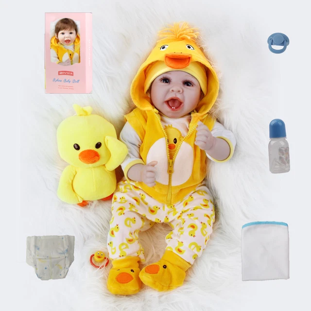22" Reborn Dolls Handmade Soft Silicone Vinyl Newborn Lifelike Baby XMAS Gifts