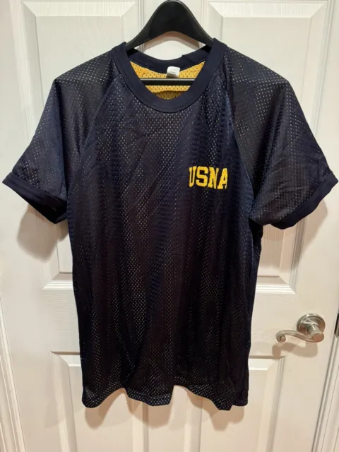 USNA US Naval Academy Reversible Mesh Jersey T-Shirt Size Large Short Sleeve