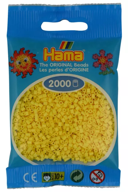 2000 Mini Bügelperlen - 501-103 Hellgelb Hama Ø 2,5 mm Perlen Steckperlen Beads