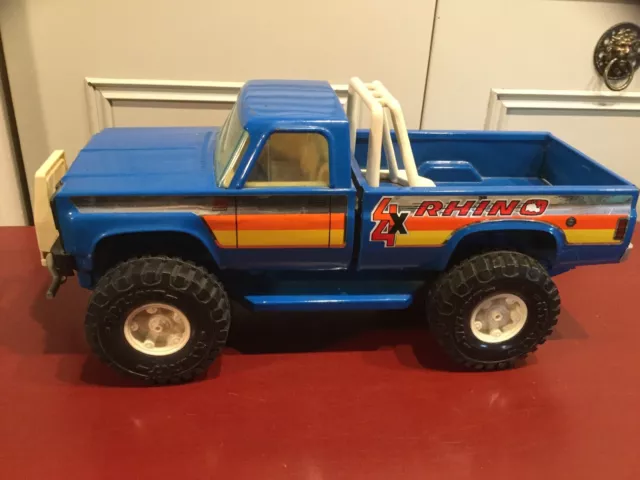 Vintage Nylint Chevy 4x4 Blue Rhino Pickup Truck With Winch, Rollbar 1970’s.