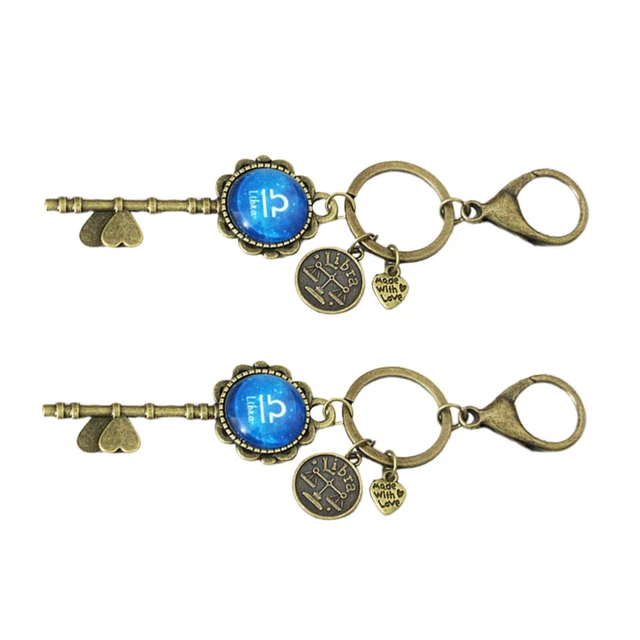 2 Pcs Constellations Keychains Key Rings Key Holder Purse Manual 5
