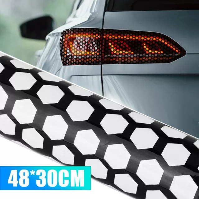 1Pc Auto Rear Tail Light Honeycomb Sticker Taillight Lamp Cover Car Accessories