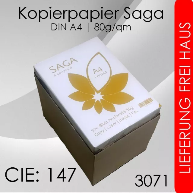 2500 Blatt Super Kopierpapier universal DIN A4 hochweiß 80g/qm Laser Kopie Tinte