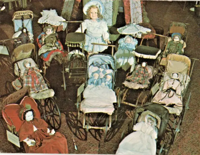 Famous Flo-Jean Restaurant Bar Doll Collection Carriage Twins Vintage Postcard