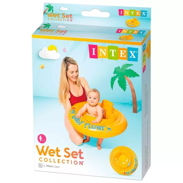 Intex My Baby Float 70 cm, Yellow, 4 air chambers Wet Set Collection