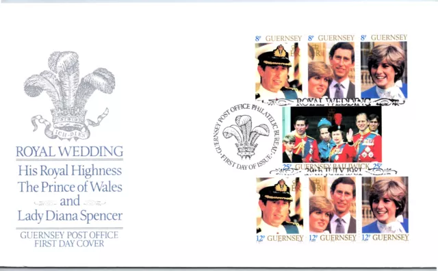 First Day Cover Royal Wedding Prince Charles & Princess Diana Guernsey 1981