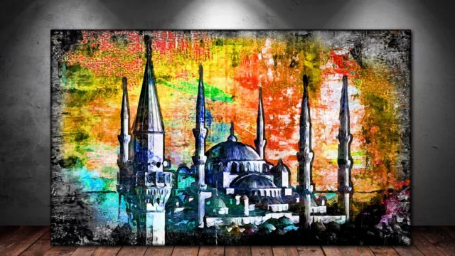 Leinwand Bild Er Xxl Pop Art Moschee Abstrakt Türkei Istanbul Bunt Wand Poster