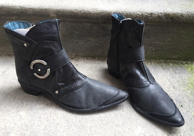 Destockage Neuf Bottines Marque Pomares Varquez Cuir Noir @ T 35 @ 109€ @ N1639