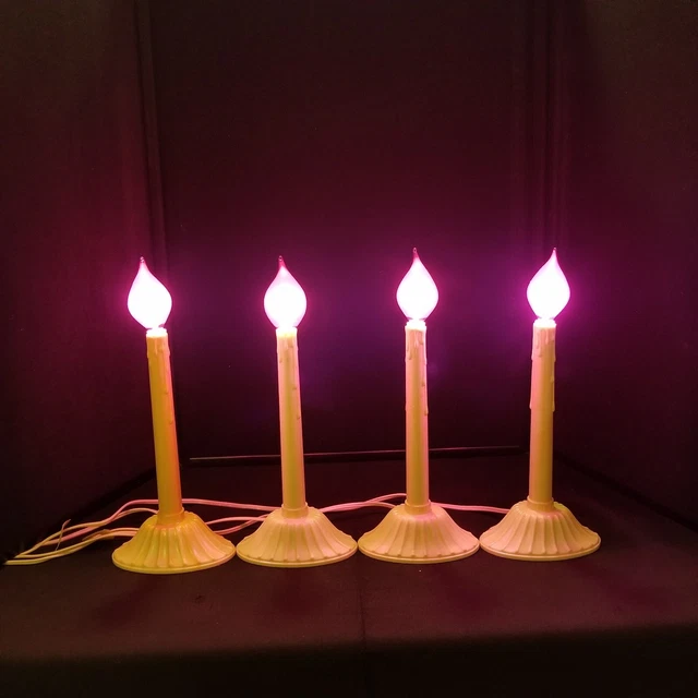 VINTAGE NOMA CHRISTMAS Candolier Plastic Drip Window Candle Light 4 Lot