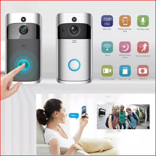 Berryku Wireless Video Doorbell Smart Phone HD & IR Camera Voice Intercom Motion