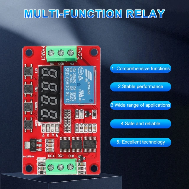 FRM01 INTERRUTTORE RELÈ controllo timer multifunzione modulo relè loop ...