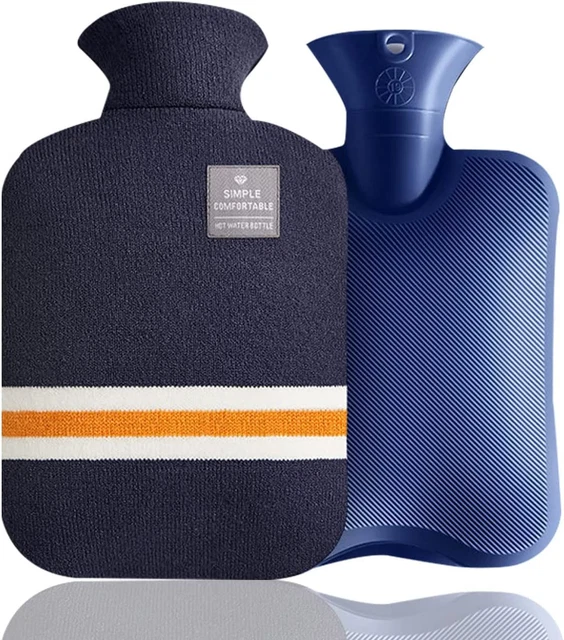 2L Hot Water Bottle with Cover, Premium PVC Hot Water Bag for Hot and Cold Compr