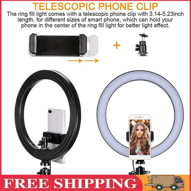 Luz circular de relleno RGB para teléfono de video foto de 10 pulgadas para transmisión en vivo de maquillaje