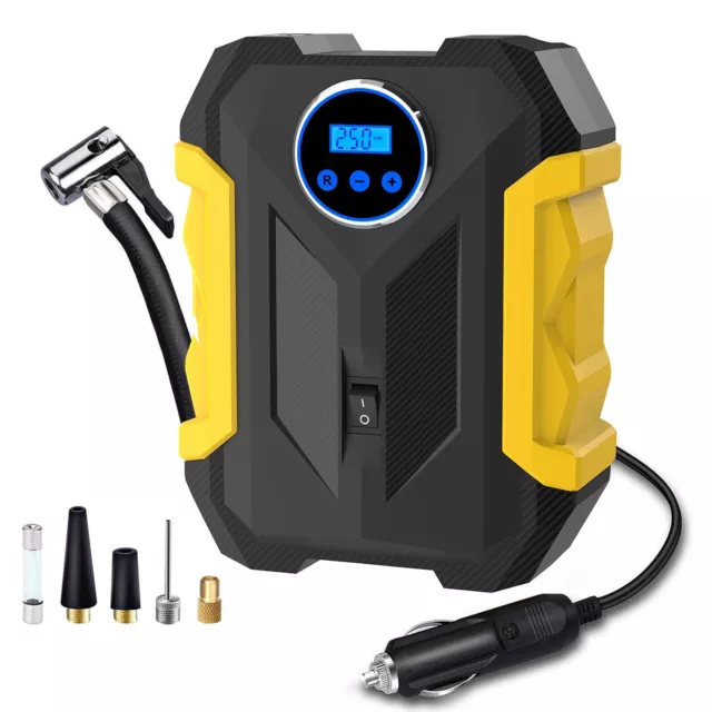 Digital Air Compressor for Car Auto Pump Portable Tire Inflator with LED Ligh...