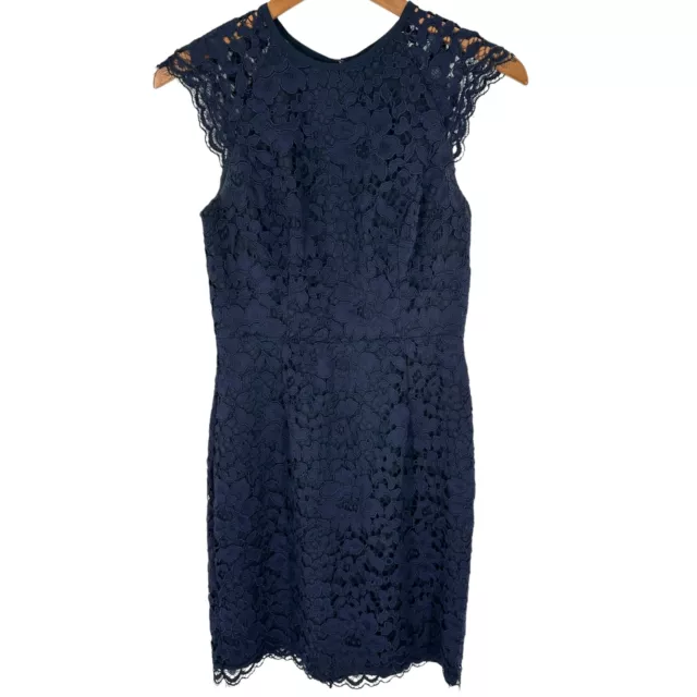 Shoshanna Mariah Navy Blue Lace Cap Sleeve Dress Size 0 2