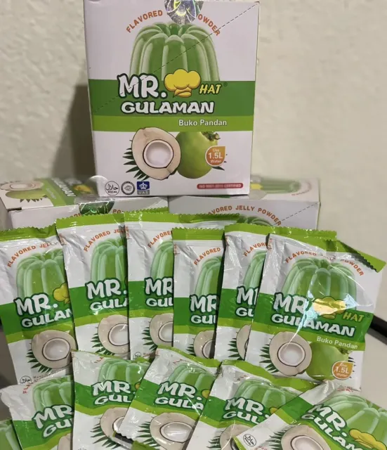 Lot of 10 Mr.Hat Gulaman BUKO PANDAN Flavored Jelly Powder 10 x(25g) MAY 2025