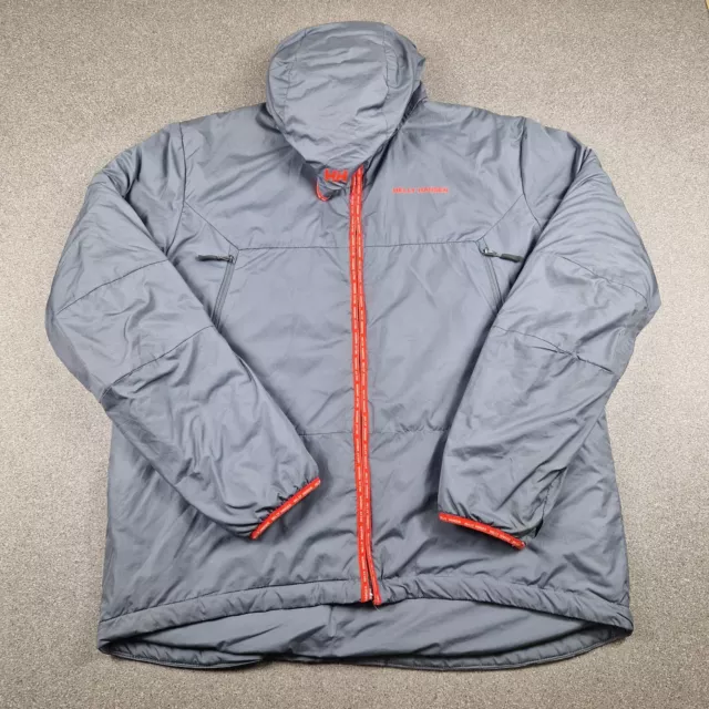 Helly Hansen Jacket Mens Large Grey Mountain Series Full Zip Hood Coat Trek