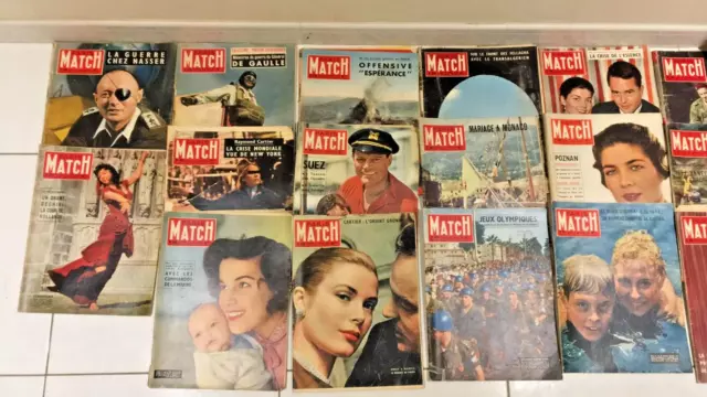 Gros lot de Revues Paris Match - 33 Numéros 1956 2