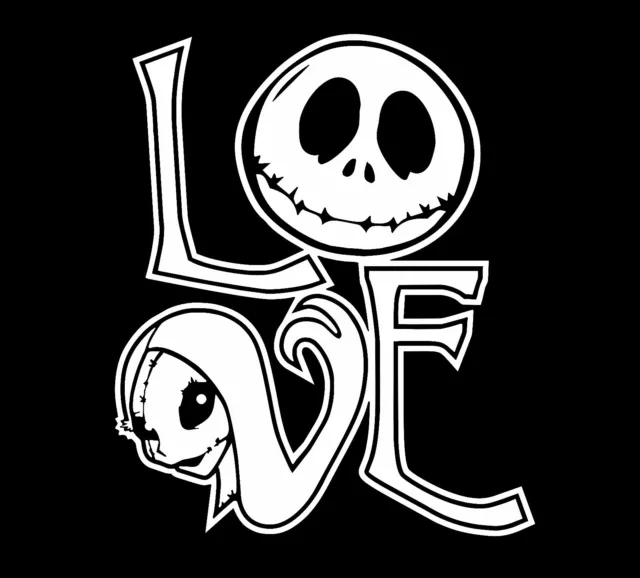 The Nightmare Before Christmas Jack & Sally Love Vinyl Decal Car Truck Window