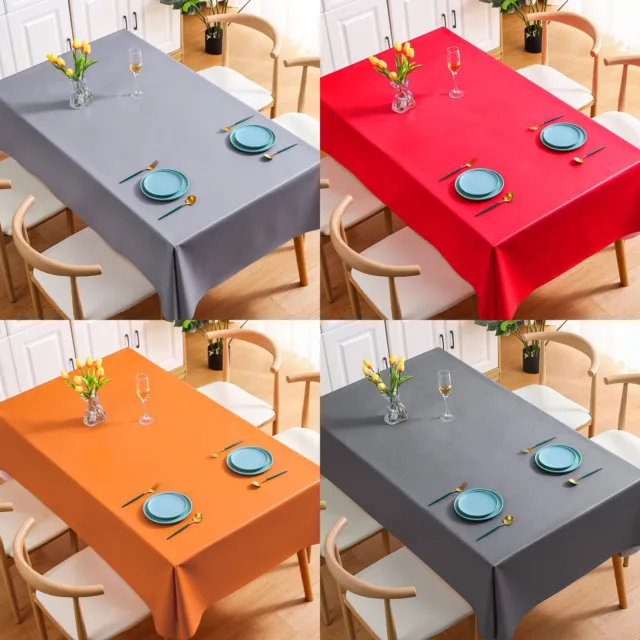 Fashion Luxury Square Simple Solid PVC Table Cloth Plain Print Party Event