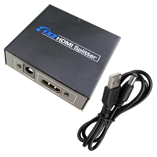 HDMI Splitter 1 In 2 Out 4K Video Audio Adapter Dual Display Output Transmitter
