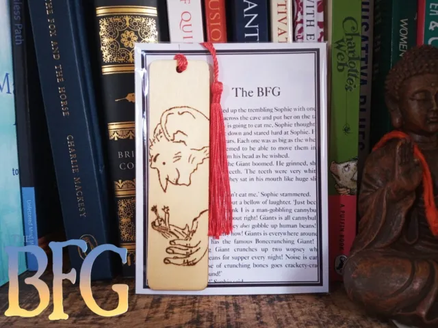 BFG Inspired Engraved wooden bookmark, Roald Dahl, Teachers Gift
