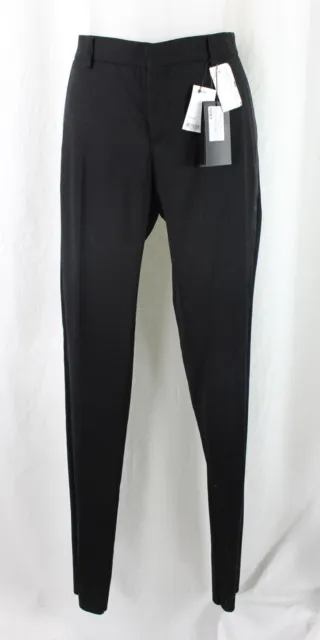 Saint Laurent Paris NWT Black Wool Pocket Side Trim Mid Rise Pants 40 8