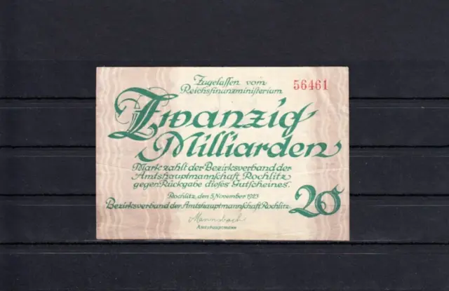 Rochlitz/ Amtshauptmannschaft, 20 Milliarden Mark v. 5.11.1923