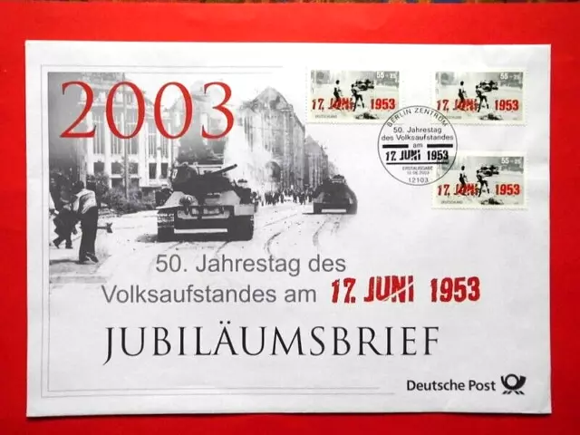 Brief Ersttagsbrief BRD 2003 50 Jahre Volksaufstand DDR Mi. Nr. 2342 FDC-Stempel