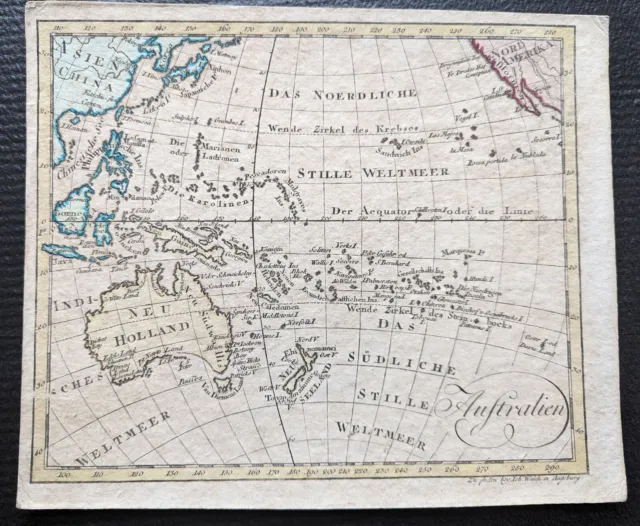 Australien Australia Kupferstichkarte aus Allgemeiner Atlas Walch 1812