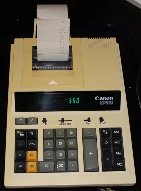 Canon MP21D Vintage Adding Machine Printing Calculator 12 Digit Tested Works