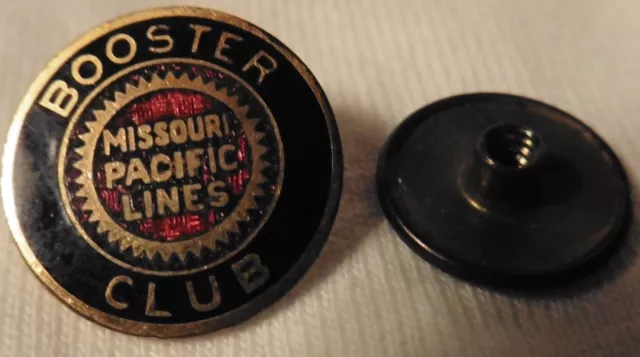 Railroad Button Pin Missouri Pacific Lines Booster Club, lot of 2