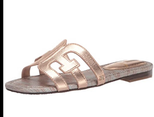 Sam Edelman Women's US 7 M Bay Slide Sandal ~ Rose Gold Lea I6232LS700 New