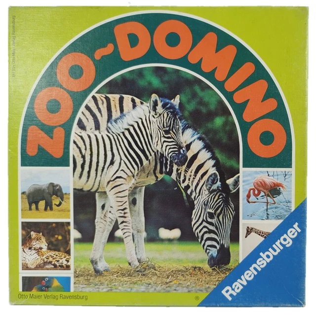 Zoo Domino - Ravensburger 1979 Vintage Legespiel Kinderspiel - VOLLSTÄNDIG