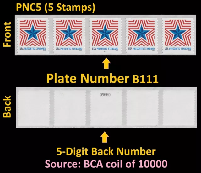 US 5832 Radiant Star presorted standard 10c #on# PNC5 B111 5d back # MNH 2024