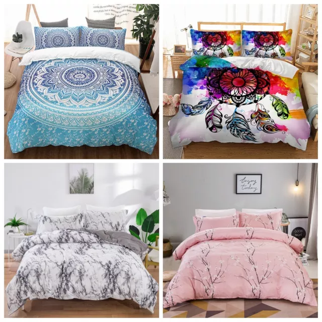 Bohemia Floral Duvet Doona Quilt Cover Set Double/Queen/King Size Bedding Linen