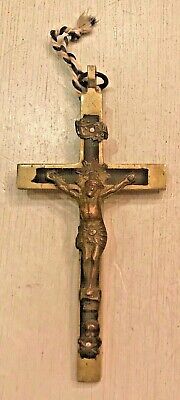 Vintage Crucifix/Cross Brass/Gold Metal Christianity Religion Jesus Christ Faith