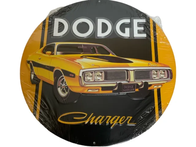Dodge Charger Mopar Metal Embossed Wall Fan Cave Tin Sign Vintage Garage 12" New