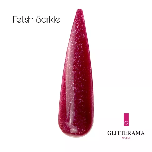 FETISH SPARKLE Coloured Acrylic Powder Glitterama Nails Glitter Red shimmer vibe