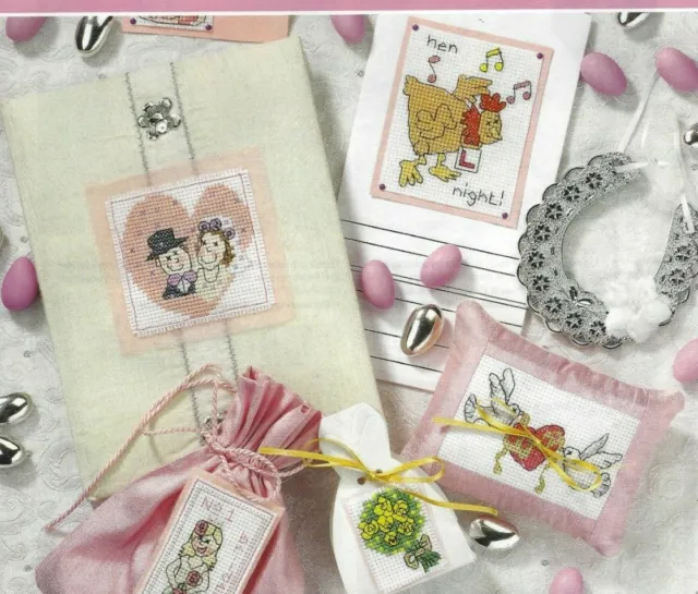 Wedding Bride & Groom Card Motifs Cross Stitch Pattern (u23m38)