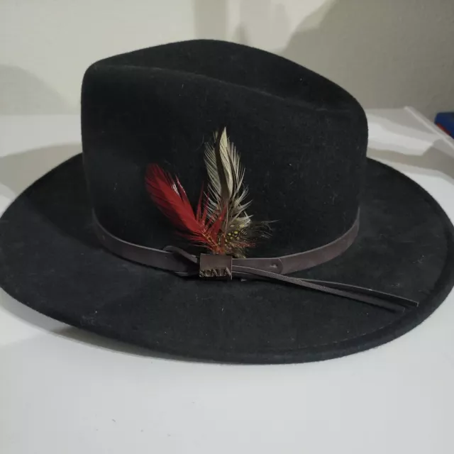 Scala Black Felt Hat Outback Dorfman Pacific Four Seasons Medium