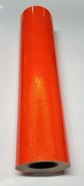 Fluorescent Orange Glitter Film Sign Plotter Vinyl Film