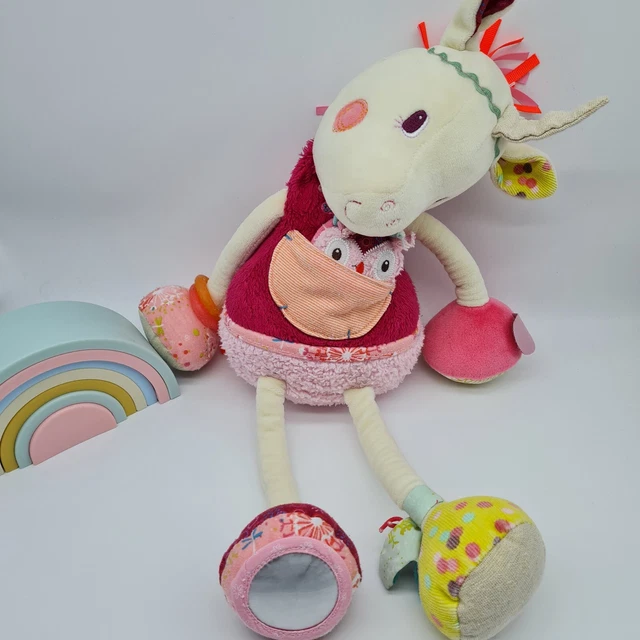 05 PELUCHE Doudou Licorne Unicorn Louise Lilliputiens Rose