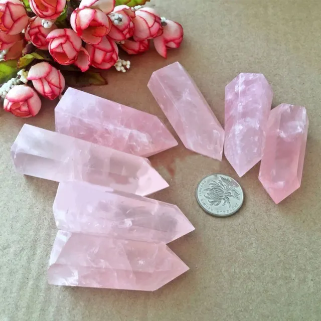 pierre collier pierre rose de cristal la colonne de quartz. pierre naturelle