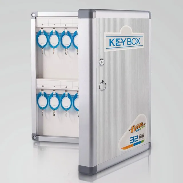 Aluminum Key Cabinet Wall Mounted Security Management Keybox Storage Key Cards