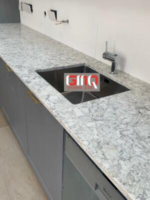 Gris Miroir Fleck Quartz Cuisine manchontoutes les couleurs disponibleséchantillon 