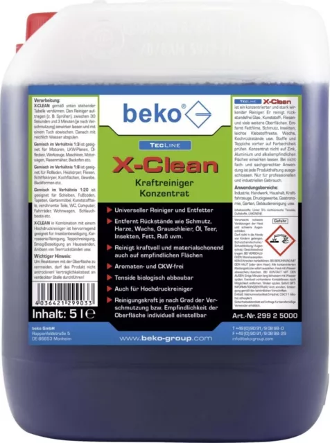 Concentrado Beko X-Clean 29925000 disolvente X-Clean